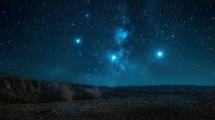 Wall Mural - a beautiful stock photo of a serene night sky with shining stars
