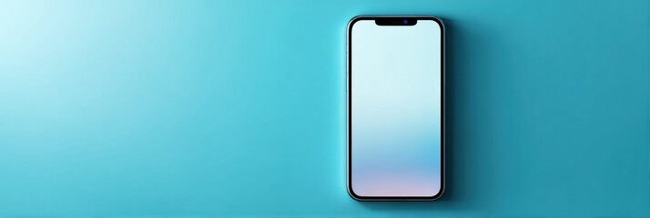 Fototapete - Digital Health App Mockup Displayed on Smartphone With Gradient Background Showcasing Modern Design Features for User Engagement