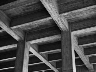 Aufkleber - Architecture details Columns and Beam Concrete structure Industry background