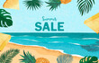 © piixypeach - summer sale background with grain texture for horizontal design