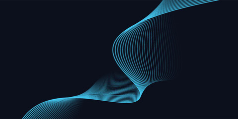 dynamic and abstract digital design with flowing blue waveforms against a dark background,smooth, curving lines and dotted patterns that create a sense of movement and energy.