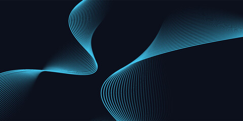 dynamic and abstract digital design with flowing blue waveforms against a dark background,smooth, curving lines and dotted patterns that create a sense of movement and energy.