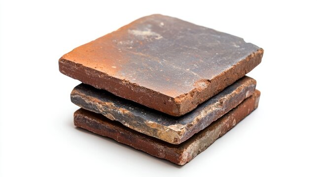 Quarry tiles isolated on white background