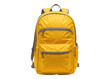 © Bismillah - Bright yellow backpack with grey accents and multiple pockets isolated on transparent background, travel, school, adventure.