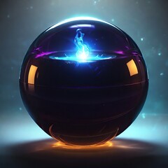 Wall Mural - glass sphere on black background