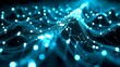 © Saksit - Abstract digital waves made of glowing blue dots and lines, creating a futuristic network visualization.
