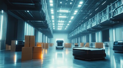 Leinwandbilder - Automated warehouse interior
