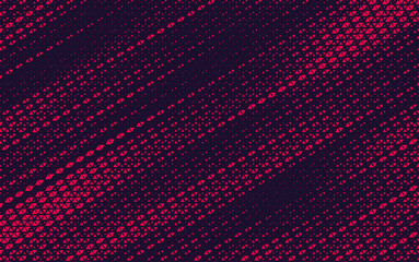 Aufkleber - Abstract background with red triangle dots. Triangle halftone geometric background. Halftone triangular retro 80s pattern. Diagonal stripe retro background with triangular dots.	