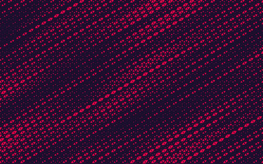 Fototapete - Abstract background with red triangle dots. Triangle halftone geometric background. Halftone triangular retro 80s pattern. Diagonal stripe retro background with triangular dots.	