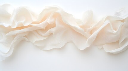 Poster - Abstract Minimalist Composition of Folded White Paper with Delicate Texture