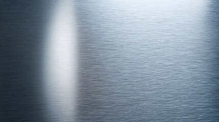 Fototapete - Polished stainless steel surface reflects light, featuring subtle scratches. This texture provides an industrial aesthetic with ample copy space for design applications