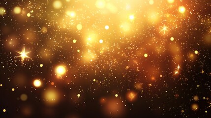 Aufkleber - Golden glitter bokeh background