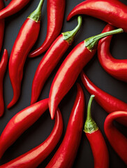 Poster - Red chili pepper spicy fresh vegetable closeup vibrant healthy food background