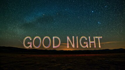 Wall Mural - light painting says 