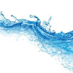 stunning abstract water splash design. vibrant blue liquid motion art. , isolated on white backgroun