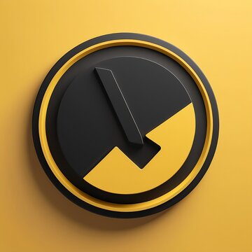 Abstract Round Shape Illustration with Yellow and Black Accents