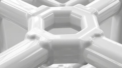 Poster - Monochrome geometric elements interlock seamlessly, showcasing a smooth matte finish that emphasizes texture and design against a light, unobtrusive backdrop
