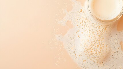 Poster - Minimalist Abstract Cream Background with Gold Glitter Dots