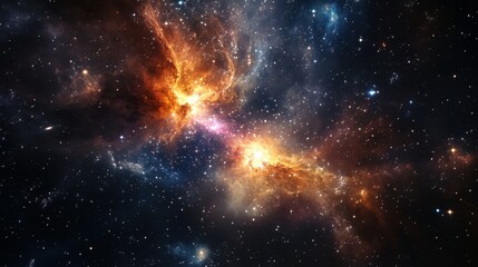 Wall Mural - matter science chronicles: birth of celestial galaxy with explosive fantasy elements