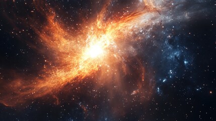 Wall Mural - matter science. celestial birth: a fantasy galaxy explosion in deep space