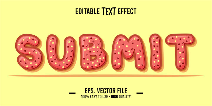 typography SUBMIT word art illustration, editable text effect, eps file format