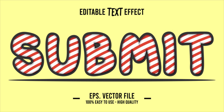 typography SUBMIT word art illustration, editable text effect, eps file format