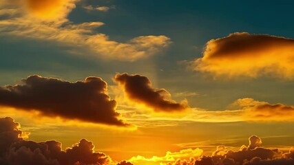 Poster - Captivating sunset timelapse over a tranquil landscape showcasing vibrant colors and shifting clouds, beautiful sunset sky timelapse