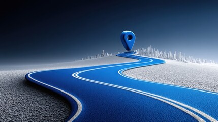 Poster - Adaptable roadmap icon concept illustrating the modification of long-term views for strategic planning and development