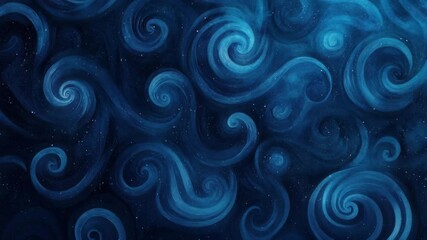 Poster - Intricate abstract swirls in seamless pattern of deep blue tones for captivating backgrounds, 4K Abstract Swirls Seamless ing Background