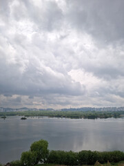Canvas Print - This is the scenery of the Namhan River in Korea.