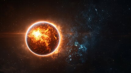 Poster - Celestial environment of an explosive solar event awe-inspiring digital art from the cosmic realm