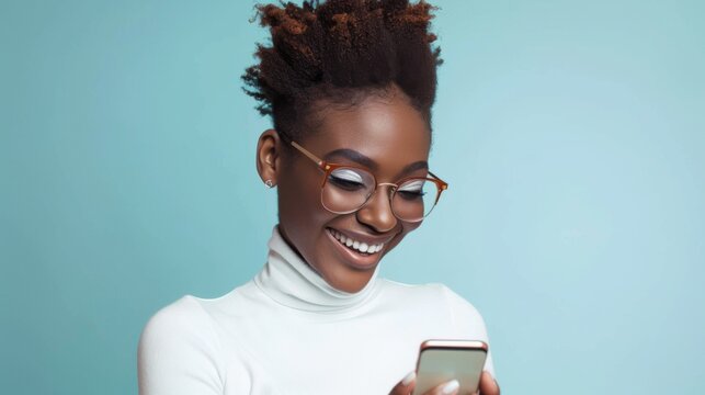 A Woman Enthralled by Her Phone
