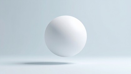 Poster - Floating white sphere studio setting 3d render minimalist environment creative concept