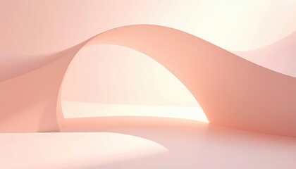 Poster - Curved abstract design studio 3d visualization minimalist soft lighting conceptual art