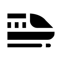 Poster - High-speed train icon, black silhouette, for transportation apps