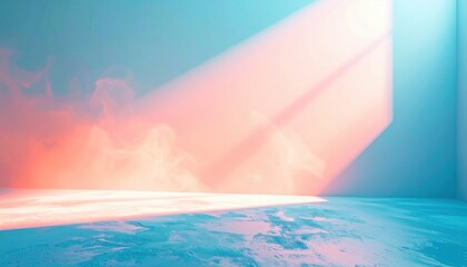 Poster - Illuminated horizon abstract digital space visual art ethereal environment wide perspective serenity and tranquility