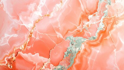 Poster - Abstract pink onyx marble texture natural stone surface high-resolution image decorative design aesthetic appeal modern interior