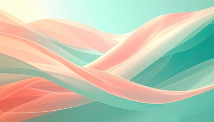 Poster - Dynamic flowing waves of soft colors abstract art digital design calm environment aesthetic viewpoint serenity concept