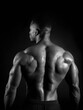 © Anat art - Muscular Back Flexing in Black and White Contrasting Light Highlighting Strength and Dedication