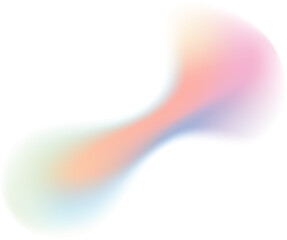 Poster - Abstract blurry gradient shape. Pastel colored mesh fluid liquid element. Soft light blob with aura gradation. Blended vibrant multicolor figure