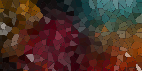 Poster - Abstract Seamless Multicolor Quartz Crystal Pixel Diagram Background. Black vector low poly cover. Dark Multicolor blue Broken Stained-Glass Background with dark lines. Geometric Retro tiles pattern. 