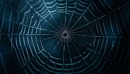 spider web with dew drops