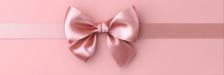 Poster - Minimal Abstract Bow Ribbon Design on Soft Pink Background With Elegant Texture and Smooth Finish