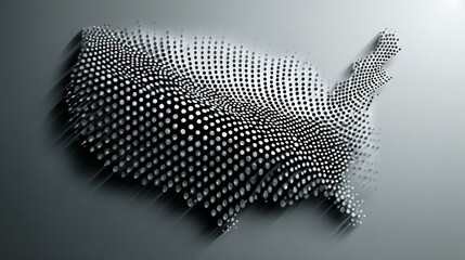 Poster - The united states map showcasing dots representing diverse data points for strategic analysis and prioritized planning purposes