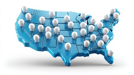 Poster - Detailed map of the united states illustrating opportunities for business intelligence and strategic analysis