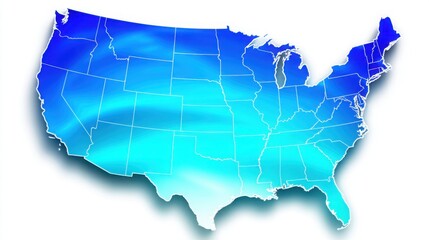 Poster - United states map featuring automated business logic concepts for streamlined process management and data insights
