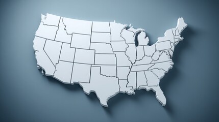 Poster - an informative map depicting the united states of america with emphasis on b2b revenue logic for bus