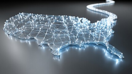 Poster - the united states featuring a network of connected lines representing modern communication and infra