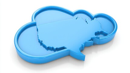 Poster - Cloud shaped like the map of the united states representing business concepts and centralized planning strategies