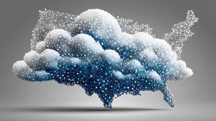 Poster - Cloud displaying a network of stars representing governance concepts and remote access in a digital environment